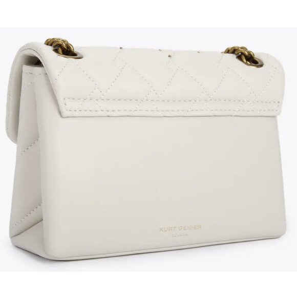 Kurt Geiger Mini Kensington Eye Quilted Leather Crossbody Bag Bone NWT $225 - Picture 5 of 10